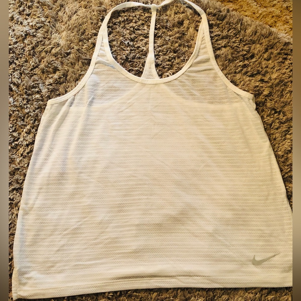 Nike Dry fit White Athletic Tank Top - White Sz M